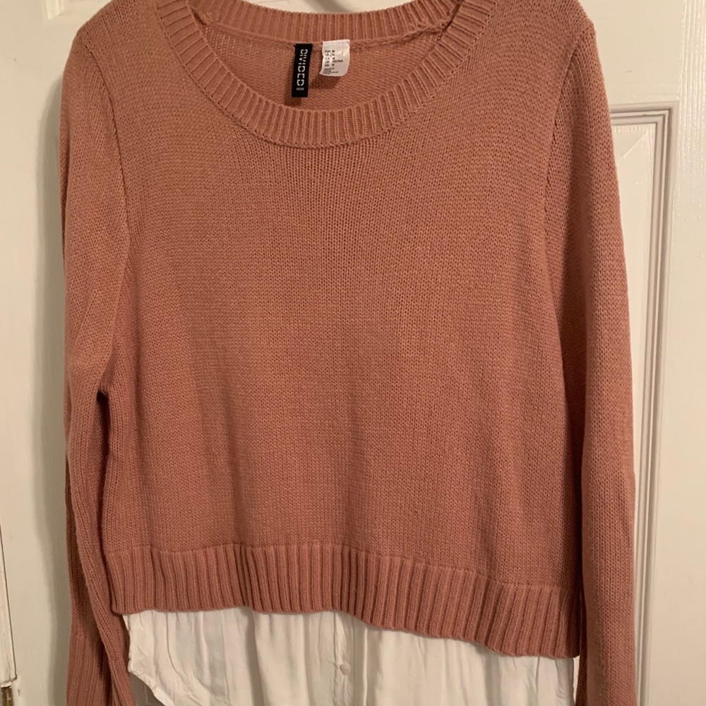 Pink top with white blouse